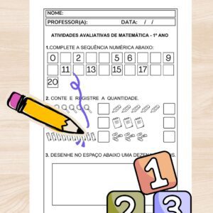 Avaliação de matemática 1º ano - 2 Bimestre