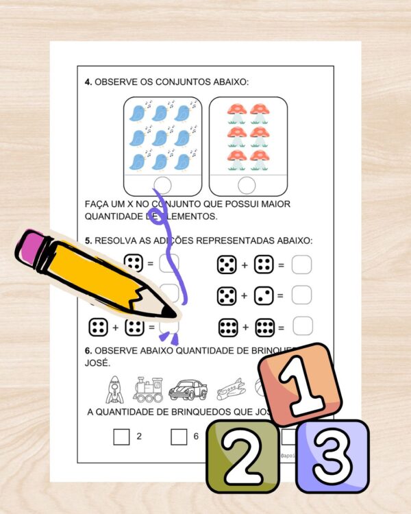 Avaliação de matemática 1º ano - 2 Bimestre