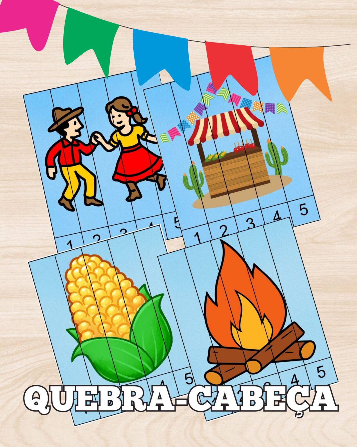 Quebra-cabeça Festa Junina – Apoio da professora